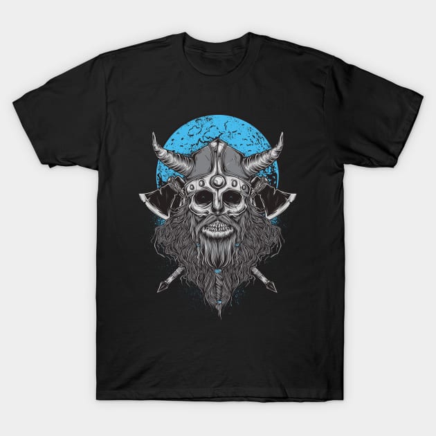 Viking Berserker Skull T-Shirt by Beltschazar